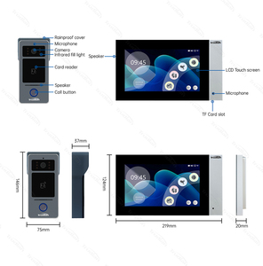 Trudian 7 pulgadas visión nocturna puerta entrada <span class=keywords><strong>2</strong></span> sistema de intercomunicación con cable RFID desbloquear Cámara timbre puerta Teléfono para casa Villa - Product Image 5