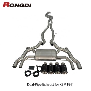 Pour BMW X3M F97 X4M F98 4.4T S58 3.0T 2019-2022, échappement double en acier inoxydable à double tube, silencieux arrière - Product Image 2
