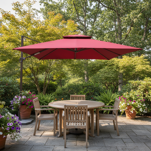 Sombrilla de Patio Estilo Cafetería con Mecanismo de Inclinación, Parasol Ajustable para <span class=keywords><strong>Terraza</strong></span> de Cafetería - Product Image 1