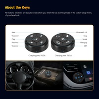 Bouton de commande universel sans fil rechargeable XTRONS pour volant de voiture, pour autoradio DVD GPS, télécommande stéréo, interrupteur automatique