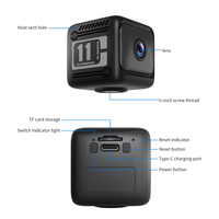 Mini caméra de sécurité sans fil, petite caméra WiFi intérieure avec vision nocturne, détection de mouvement, alarme, caméra pour nounou, moniteur pour bébé
