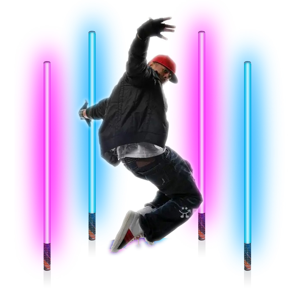 LUXCEO MOOD1 RGB Tube Light Bar with Light Stand, Music Mode LED Video Light Wand Stick for DJ Lighting, Dance Club,Photo