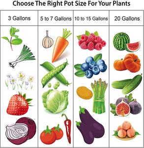 Sacs de culture carrés multi-tailles-Pots pour plantes en tissu non tissé avec poignées pour légumes, fleurs et herbes aromatiques - Product Image 6