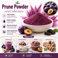 Poudre de pruneaux aromatisée aux fruits Longbio, poudre de pruneaux noirs sucrés séchés pour les boissons