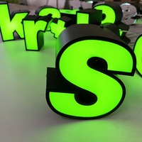 Conception personnalisée gratuite de logo 3D en acier inoxydable, enseignes en acrylique LED, lettres en métal éclairées pour les bâtiments en extérieur