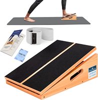 Planche inclinée en bois pour étirement des mollets avec 5 angles réglables, capacité de 500 lbs, stable et antidérapante
