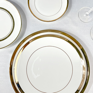 Luxury Gold Eco-Friendly Wedding Decorative Charger Plates Chinese Round <b>Dinnerware</b> Set for Home Use - Product Image 5