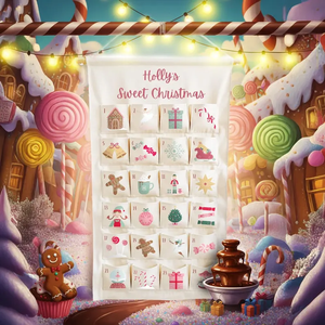 Personalised Canvas <strong>Advent</strong> <strong>Calendar</strong> <strong>Sweet</strong> Design 24 Pockets Christmas <strong>Calendar</strong> Home Wall Hanging Xmas Decor - Product Image 4
