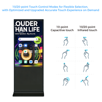 Affichage numérique tactile infrarouge sur pied 4K de 43, 49 et 55 pouces, compatible Android et Windows, pour la navigation dans les boutiques, centres commerciaux et hôpitaux