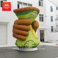 Modèle de crème pour les mains gonflable géant 360°, ballon publicitaire gonflable personnalisé en forme de kiwi pour la promotion en centre commercial