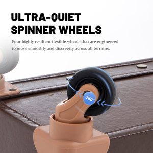 ヴィンテージスーツケース手作りレザートラベルケースパーソナルコスメティックブリーフケースPU素材ヴィンテージスタイルの荷物スピナーホイール付き - Product Image 2