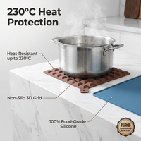 Tapis isolant en silicone, set de table, dessous de plat, dessous de verre, dessous de pot, dessous de tasse à thé, résistant à la chaleur, moderne