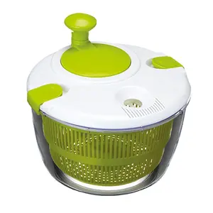 Neues Design Küchen werkzeug 5L Manuelle Kunststoff-Reis waschmaschine mit großer Kapazität Salats pinner Gemüse trockner Spinn sieb mit Griff