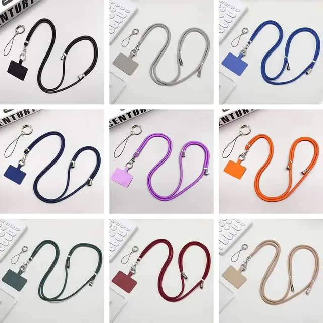 Universal Crossbody Phone Lanyard Patch Design Detachable Adjustable Strap 84-160cm Length Neck Rope Hanging Cord Customized