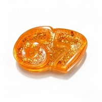 Jouet Squishy en Maltose Numéro 67 Doré Pailleté, avec Grandes Paillettes Holographiques Hexagonales, Design Arrondi et Bombé, à Rebond Lent, pour le Soulagement du Stress