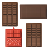 Moule à chocolat en forme de diamant carré Candyer Dubai, silicone de qualité alimentaire, outil de cuisson résistant à la température pour barres longues