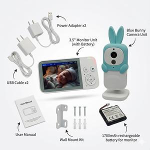 Moniteur pour bébé KT-823SR, écran IPS 3,5 pouces, reconnaissance faciale, audio bidirectionnel, vision nocturne, batterie rechargeable - Moniteur lapin - Product Image 4