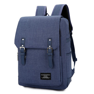 Custom Leisure and Fashion Canvas <b>Backpack</b> with Polyester Lining and Zipper Closure - Product Image 2