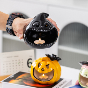 AIKUN Mini Porte-bougie en céramique fait main, Décoration de fête d'Halloween en gros, Centre de table, Porte-bougie fantôme et citrouille effrayants - Product Image 2