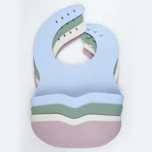 BPA-Free <strong>Custom</strong> Printed Soft Silicone Baby <strong>Bibs</strong> Multi-Color Anti-Bacterial Washable Easy Clean Waterproof Button Closure - Product Image 5