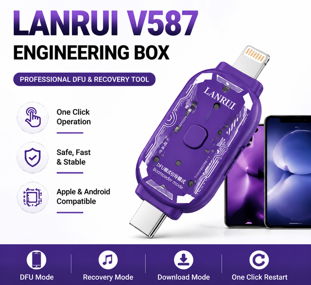 Lanrui V587 DFU Recovery Engineering Box One Click Repair Tool for iPhone Android Mobile Phone Flashing