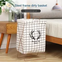 NFS Cadre pliable en fer Panier à linge sale Cadre en acier Boîte de rangement à domicile pour le linge sale