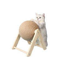 Jouet griffoir pour chat en bois massif, boule à griffer en forme de V, forme de lapin, pour affûter les griffes, durable, utilisation en intérieur
