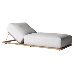 Tumbonas de Teca para Exteriores, Diseño Nórdico Europeo, Cojín de Espuma de Alta Elasticidad Impermeable para Patio, Villa, Piscina, Jardín - Product Image 1