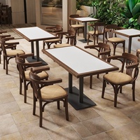 Nouvel ensemble table et chaises multifonctionnel en bois massif pour cafés, restaurants et pâtisseries - Mobilier commercial