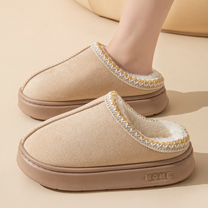 Pantofola in Tasman da <span class=keywords><strong>donna</strong></span> in peluche per la casa invernale <span class=keywords><strong>con</strong></span> nastro intrecciato alla moda in morbida pelliccia scamosciata per interni scarpe calde scivoli per pantofole - Product Image 6