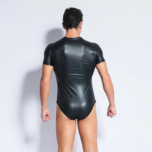 Nouveaux Bodys Sexy en Similicuir Effet Mouillé pour Hommes, Tenues Érotiques, Justaucorps, Costumes Fétichistes Gay, Catsuit en PVC Latex, Vêtements de Club - Product Image 6