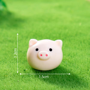 Figurines miniatures animales en boule : <span class=keywords><strong>Lapin</strong></span>, Canard, Ornements en résine phosphorescents, Accessoires décoratifs mignons en colle crème pour DIY - Product Image 5