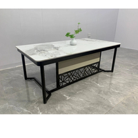 Table basse en dalle de quartz moderne et minimaliste pour bureau et salon - Meuble de salon durable et facile à nettoyer