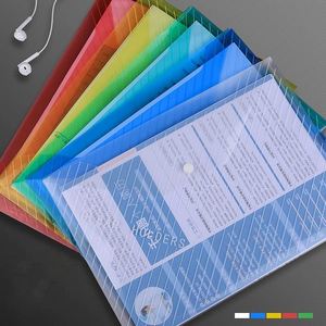Wholesale <b>A4</b> Transparent Plastic Envelopes <b>File</b> Bags Custom Logo Document Folders School Document Organizers with Snap Button - Product Image 2