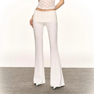 <span class=keywords><strong>Pantaloni</strong></span> Bootcut <span class=keywords><strong>Bianchi</strong></span> in Poliestere a Vita Alta Stile Americano Ariseism per <span class=keywords><strong>Donna</strong></span>, Nuovi <span class=keywords><strong>Pantaloni</strong></span> Sportivi e Yoga a Gamba Larga per l'Autunno - Product Image 4