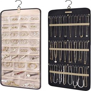 Fabric Earring Storage Hanging Bag Wall-mounted Multi-Purpose Jewelry & Necklace Ring Storage Bag for <b>Makeup</b> Storage - Product Image 1
