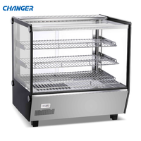 120L Acier Inoxydable Comptoir Gâteau Affichage Réchauffeur Boulangerie Vitrine Chauffée Alimentaire Vitrine Chaude Commercial