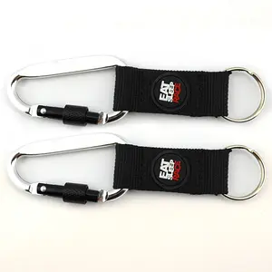 Promotional metal bottle opener short lanyard keychain with carabiner