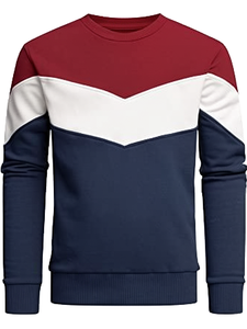Modern <b>Mens</b> Hoodie Colorblock Fleece <b>Pullover</b> Chevron Chest Stripe Drawstring Hood Kangaroo Pocket Long Sleeve Casual Streetwear - Product Image 6