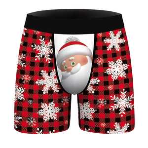 Sous-vêtements sexy, boxers longs et doux, impression 3D personnalisée de Noël, boxers pour hommes - Product Image 1