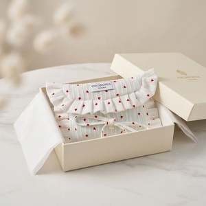 Bolsa <span class=keywords><strong>de</strong></span> Regalo con Cordón y Volantes, con Estampado <span class=keywords><strong>de</strong></span> Corazón en Algodón Blanco, con Logotipo Personalizado, para Joyería, Cosméticos, Bodas, OEM - Product Image 3