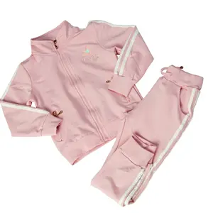 Весенне-осенний комплект одежды для маленьких девочек спортивный костюм с длинным рукавом на молнии спортивные рубашки и брюки