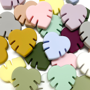 New Customized DIY <b>Leaves</b> Food Grade Non-Toxic Silicone Focal Beads <b>Light</b> Cute Cartoon Design for Pen - Product Image 2