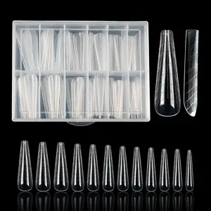 Nail Dual Form Quick Building Nail Extension Mold False Nail bara acrilica forma superiore in plastica 120 pz/scatola