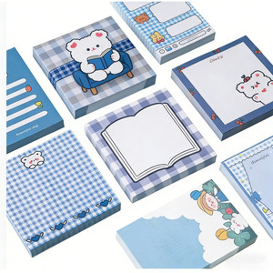 Papeterie personnalisée mignonne en papier ligné, blocs-notes pour enfants, autocollants de notes quotidiennes Kawaii Maid Cafe, 30/50 feuilles, fournitures scolaires, notes adhésives - Product Image 6