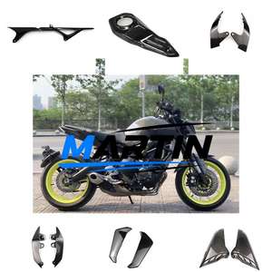 Cubierta <span class=keywords><strong>de</strong></span> Tanque <span class=keywords><strong>de</strong></span> Combustible <span class=keywords><strong>de</strong></span> Fibra <span class=keywords><strong>de</strong></span> Carbono y Guardabarros Trasero Negro, Juego Completo Modificado para Motocicleta <span class=keywords><strong>Yamaha</strong></span> MT09 FZ09 - Product Image 6