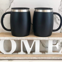 Nouvelles tasses à eau Camping Double paroi sans BPA ensembles de tasses à café en métal 14oz en acier inoxydable isolé 2 pièces ensemble de tasses à café