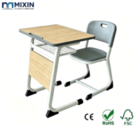 Meubles scolaires en bois, chaise et bureau pour élèves, design ergonomique, table et chaise individuelles pour la salle de classe, pour l'étude