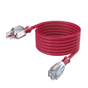 Cable de extensión resistente norteamericano de 25 pies para cable de extensión al aire libre con enchufe Indicador de alimentación