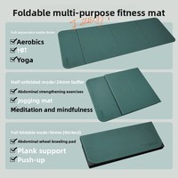 Tapis de yoga pliable pour les voyages et les exercices à domicile, tapis de fitness portable antidérapant avec sac de transport, tapis de yoga compact pour l'entraînement